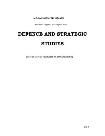 defence and strategic studies - Mahatma Gandhi Kashi Vidyapith ...