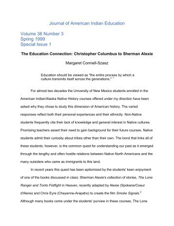 Christopher Columbus A Spiritual Giant Chapmanresearch The Education Connection Christopher Columbus To Sherman Alexie Essay About Science And Technology also Essay Papers Examples Health And Fitness Essays