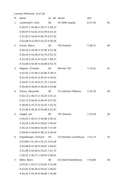 Abschnitt 3 - Finswimming im SC DHfK Leipzig eV