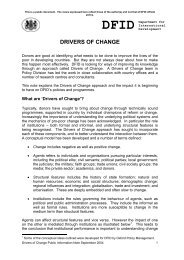 DFID's 'drivers of change' - GSDRC