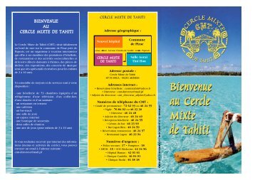 BIENVENUE AU CERCLE MIXTE DE TAHITI - MARINE LOISIRS