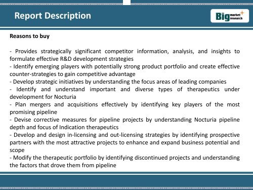 Nocturia Therapeutic Pipeline Market Research Report H2 2014