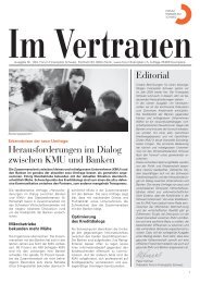 Editorial Herausforderungen im Dialog zwischen KMU und Banken