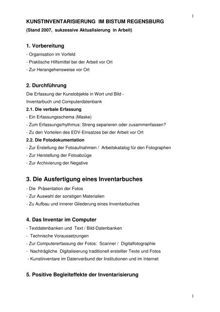 anmerkungen zu methoden und praxis deutsche bistuemer