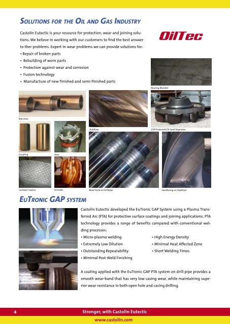 For more information please download our OilTec ... - Castolin Eutectic