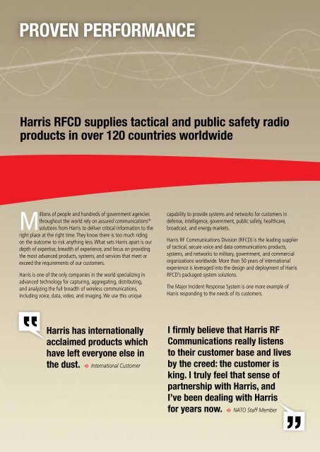 DEPLOYABLE COMMUNICATIONS SYSTEM - Harris RF ...