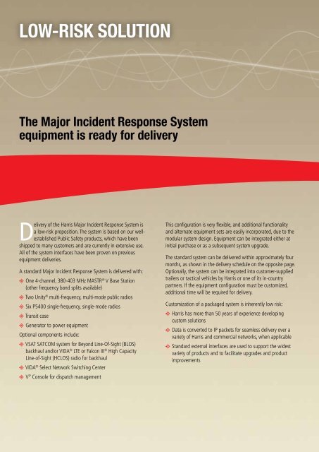 DEPLOYABLE COMMUNICATIONS SYSTEM - Harris RF ...