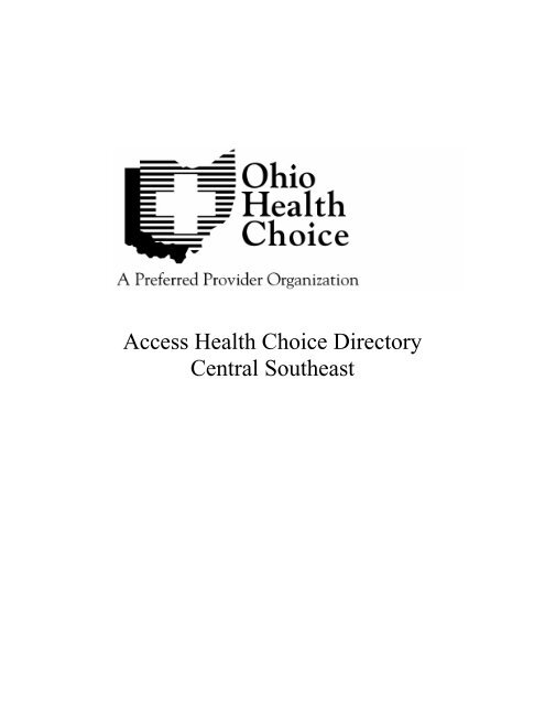 Access Health Choice Directory Central Southeast - Ohio Health