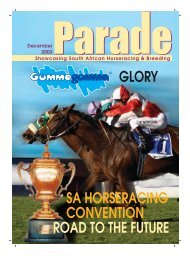 sa horseracing convention road to the future glory - PARADE ...