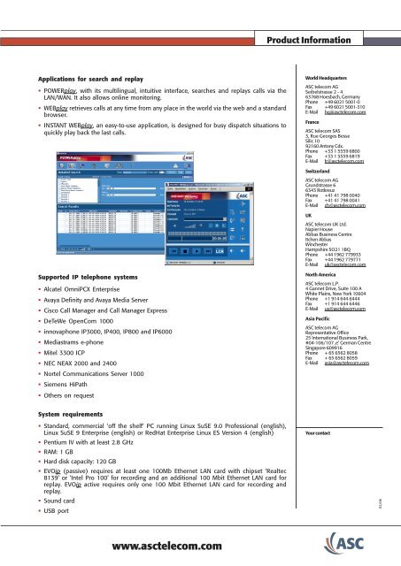 Voice over IP Recording: EVOip for Linux We record & analyze ...