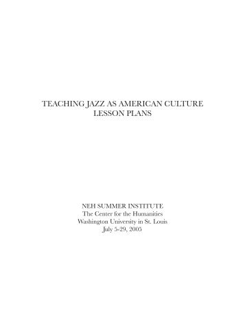 teaching jazz as american culture lesson plans - The Center for the ...