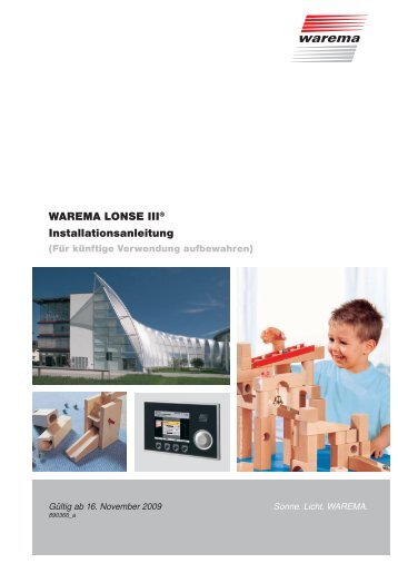 WAREMA LONSE IIIÃ‚Â® Installationsanleitung