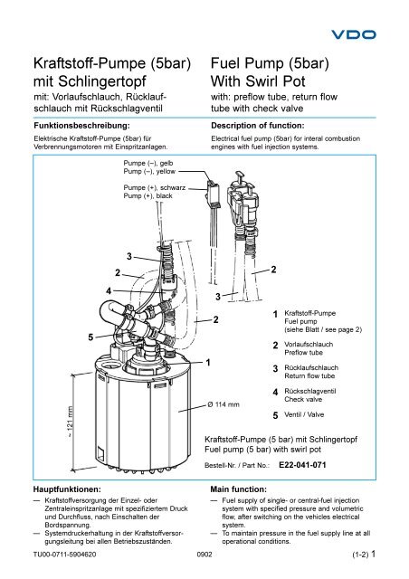 Kraftstoff-Pumpe (5bar) mit Schlingertopf Fuel Pump  - Motor-Talk