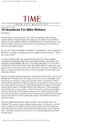 TIME.com Print Page: TIME Magazine -- 10 Questions For Mike ...
