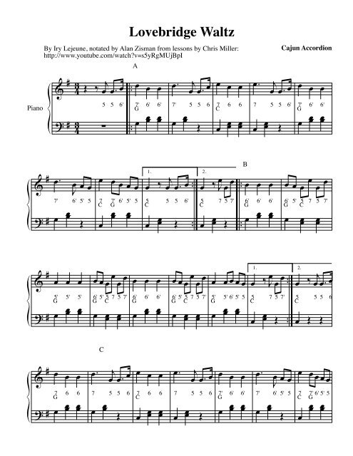 Cajun accordion sheet music deals