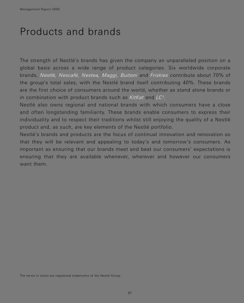 Products and brands - Nestlé