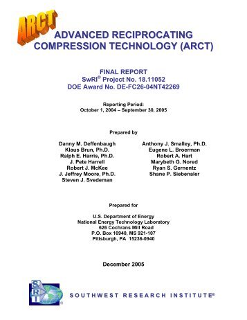 advanced reciprocating compression technology - National Energy ...