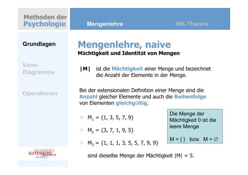 A = B - Johannes Gutenberg-UniversitÃ¤t Mainz