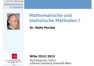 Methodenlehre und Statistik - Johannes Gutenberg-UniversitÃ¤t Mainz