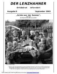 DER LENZHAHNER Ortsbeirat informiert Ausgabe 9 ... - lenzhahn.de