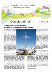 Gemeindebrief - Evangelische Kirchengemeinde Oberndorf am ...