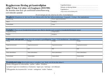 Kontrollplan för tillbyggnad småhus - Sollentuna kommun