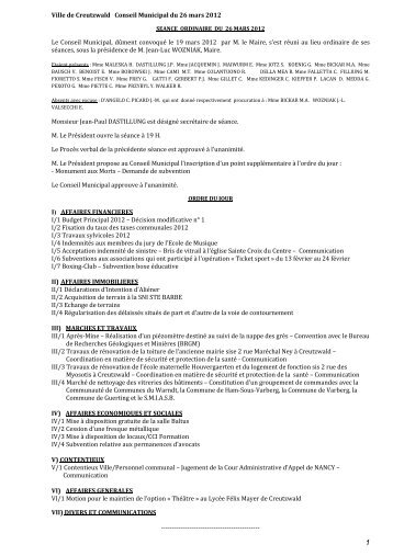 Compte rendu de la séance ordinaire (format PDF - 182 Ko)