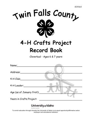 4-H Crafts Project Record Book - University of Idaho Extension