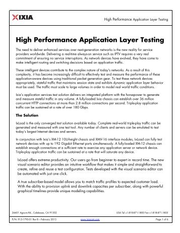 High Performance Application Layer Testing - Ixia