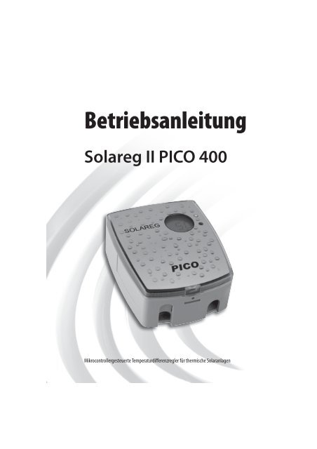 Estec Bedienungsanleitung Solarregler PICO 400 - Gerenda Solar