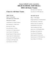 2010 All-State Softball Teams - Kansas Coaches Association