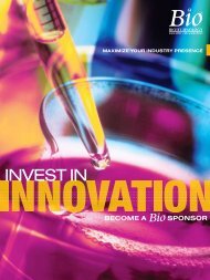 become a BIO Sponsor - Biotechnology Industry Organization