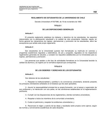 Reglamento General de Estudiantes de la Universidad de Chile
