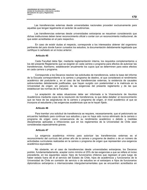 Reglamento General de Estudiantes de la Universidad de Chile
