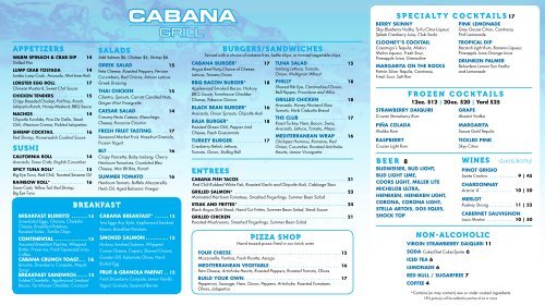 to download the current menu - MGM Grand