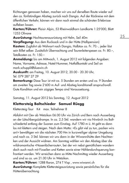 SAC-Hörnli Bulletin Nr. 66 - SAC Sektion Hörnli