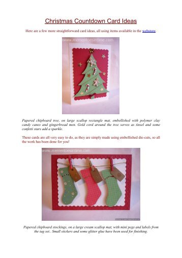 Christmas Countdown Card Ideas - Mementoes In Time