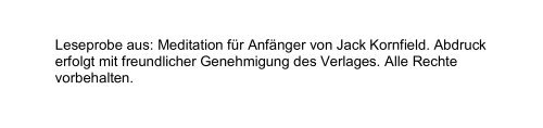 Leseprobe aus: Meditation fÃ¼r AnfÃ¤nger von Jack ... - PranaHaus