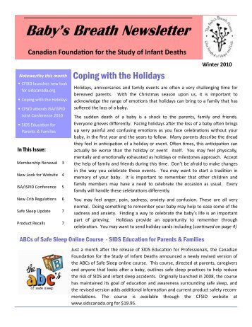 Winter 2010 - Canadian Foundation for the Study of Infant Deaths