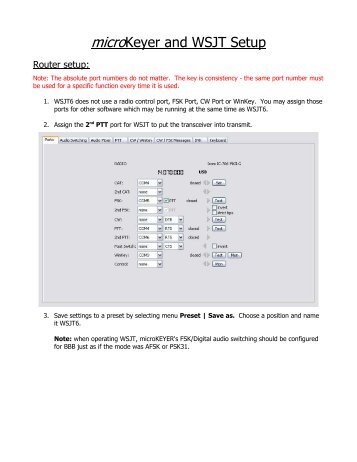 micro Keyer and WSJT Setup - microHAM