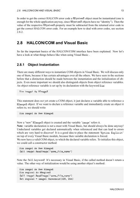 HALCON/COM User's Manual