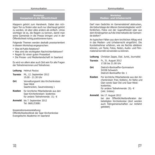 Programmheft (PDF) - Evangelische Akademie im Saarland