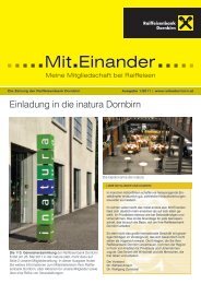 Mitgliederzeitung FrÃ¼hjahr 2011 - Raiffeisenbank Im Rheintal