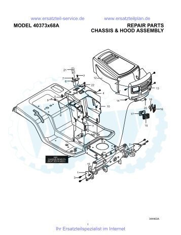 REPAIR PARTS MODEL 40373x68A