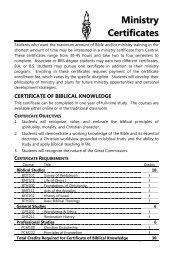 Ministry Certificates - Central Christian College of the Bible