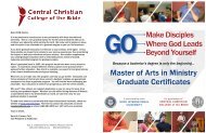 Informational Brochure - Central Christian College of the Bible