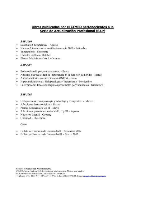 Folleto AF FINAL 2003.pdf - Universidad de Costa Rica