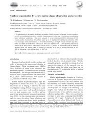 Carbon sequestration by a few marine algae - MBAI - The Marine ...