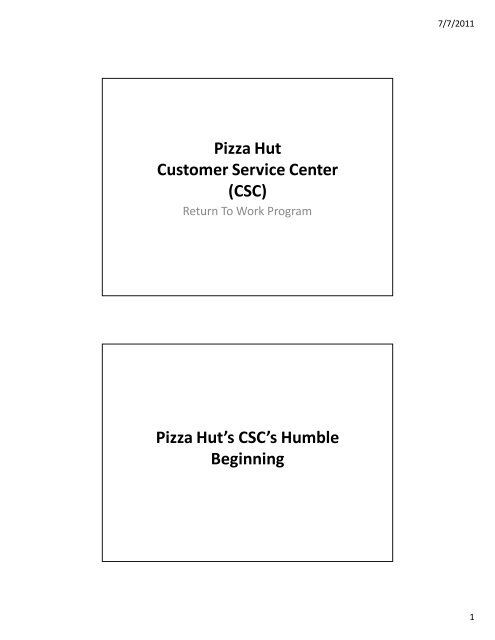 Pizza hut customer service deals