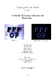Optische Datenspeicherung auf Klebe lm - physics - Johannes DÃ¶rr